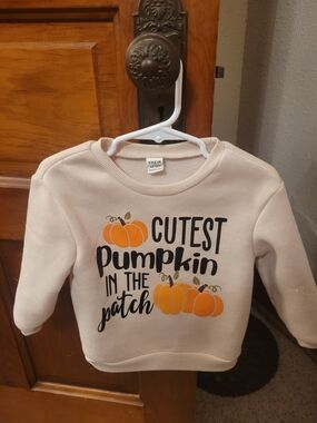 Shein Cream 'Cutest Pumpkin in the Patch' Kids Sweatshirt